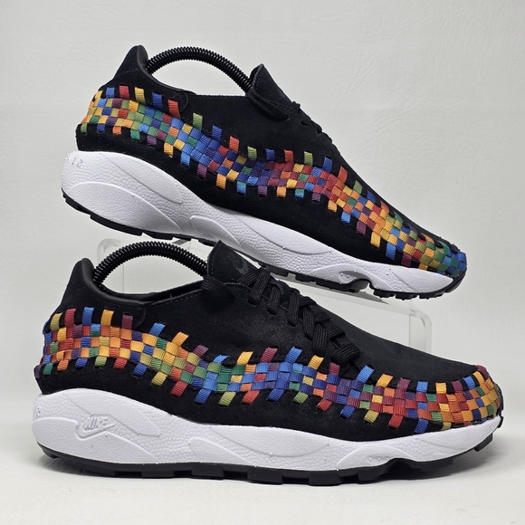 Nike Women Air Footscape Woven Black Multicolor Rainbow FB1959-002 Size 10.5 New - Picture 2 of 10